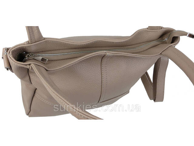 Жіноча шкіряна сумка на двох ручках Borsacomoda бежева - Фото 8