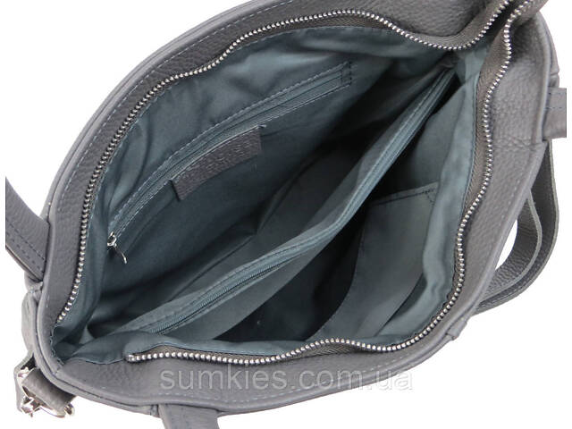 Жіноча шкіряна сумка на двох ручках Borsacomoda сіра - Фото 7