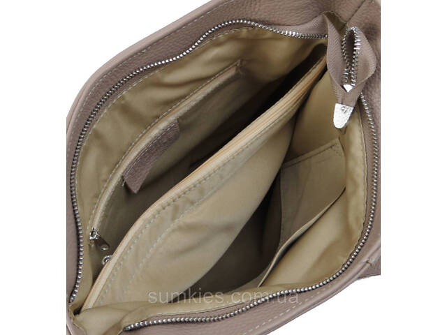 Жіноча шкіряна сумка на двох ручках Borsacomoda бежева - Фото 9