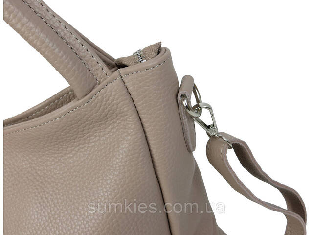 Жіноча шкіряна сумка на двох ручках Borsacomoda бежева - Фото 10