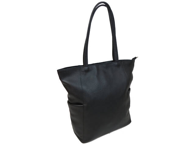 Женская кожаная сумка на двух ручках Borsacomoda, Украина черная - Фото 1