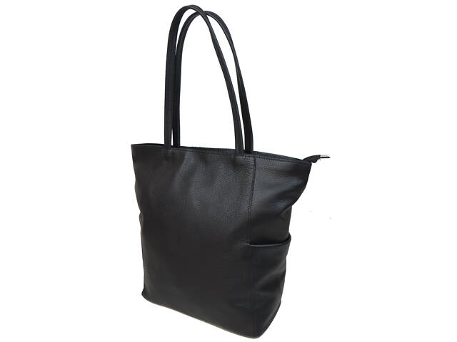 Женская кожаная сумка на двух ручках Borsacomoda, Украина черная - Фото 2