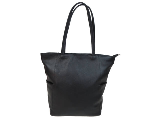 Женская кожаная сумка на двух ручках Borsacomoda, Украина черная - Фото 3