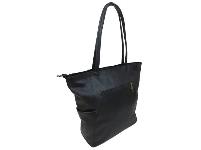 Женская кожаная сумка на двух ручках Borsacomoda, Украина черная - Фото 4