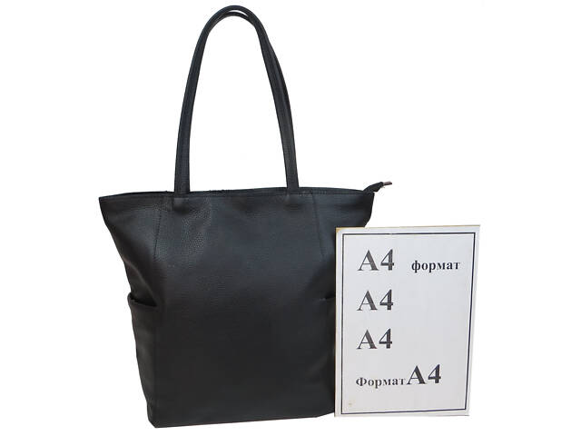 Женская кожаная сумка на двух ручках Borsacomoda, Украина черная - Фото 6