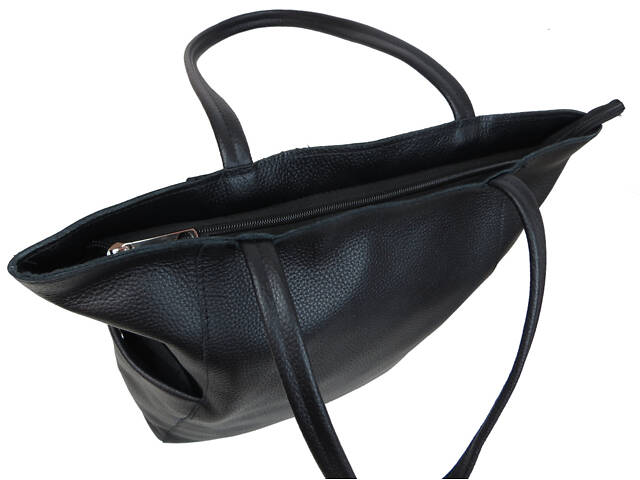 Женская кожаная сумка на двух ручках Borsacomoda, Украина черная - Фото 8