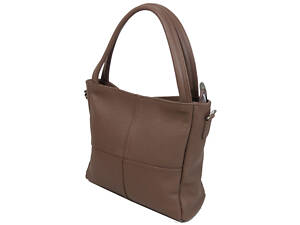 Женская кожаная сумка на двух ручках Borsacomoda коричневая