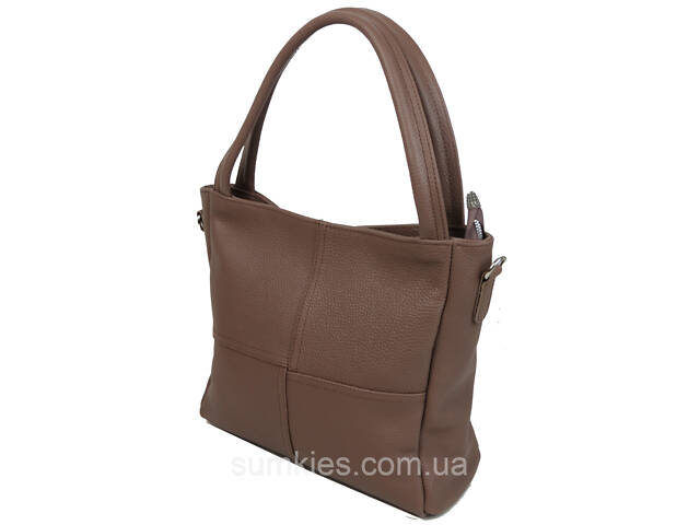 Жіноча шкіряна сумка на двох ручках Borsacomoda коричнева - Фото 1