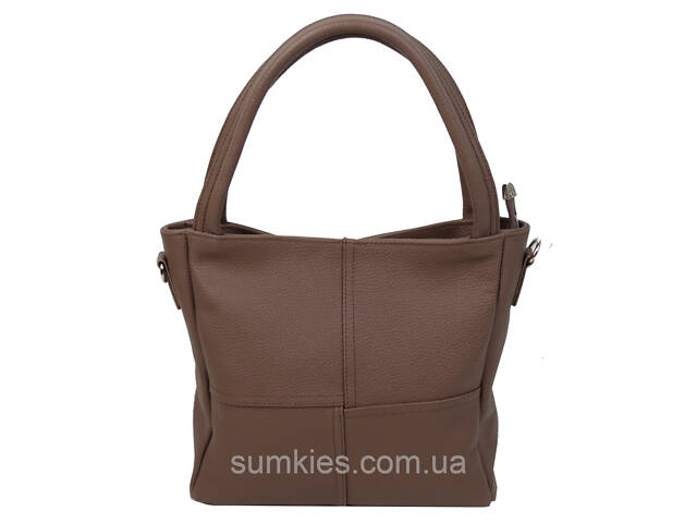 Жіноча шкіряна сумка на двох ручках Borsacomoda коричнева - Фото 3