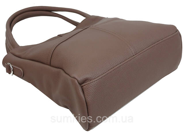 Жіноча шкіряна сумка на двох ручках Borsacomoda коричнева - Фото 6