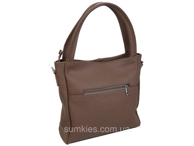 Жіноча шкіряна сумка на двох ручках Borsacomoda коричнева - Фото 7