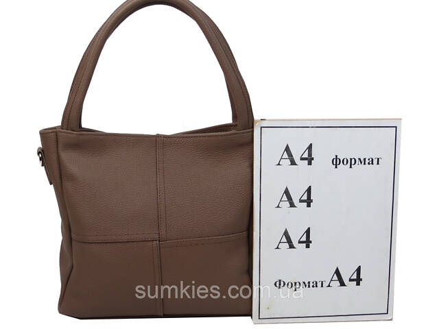 Жіноча шкіряна сумка на двох ручках Borsacomoda коричнева - Фото 8