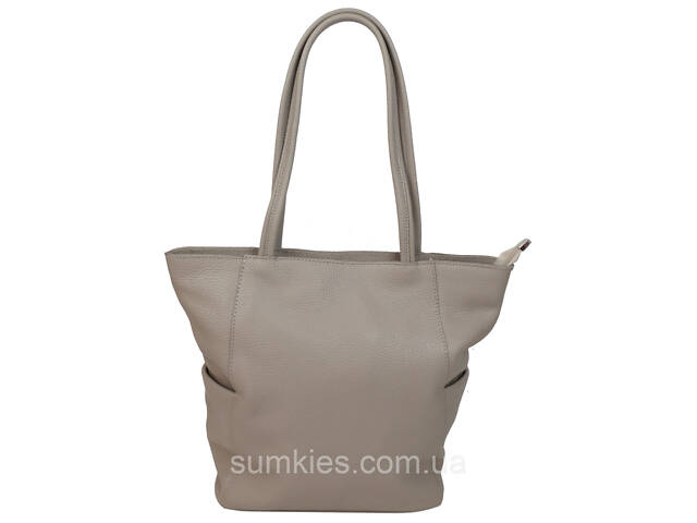 Жіноча шкіряна сумка на двох ручках Borsacomoda, Україна бежева - Фото 1