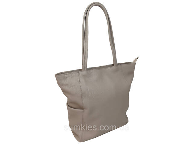 Жіноча шкіряна сумка на двох ручках Borsacomoda, Україна бежева - Фото 2