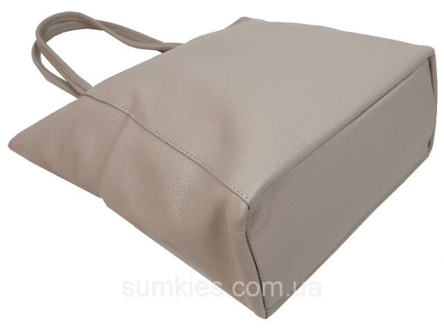 Жіноча шкіряна сумка на двох ручках Borsacomoda, Україна бежева - Фото 5