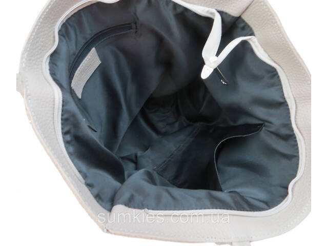 Жіноча шкіряна сумка на двох ручках Borsacomoda, Україна бежева - Фото 6