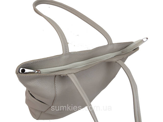 Жіноча шкіряна сумка на двох ручках Borsacomoda, Україна бежева - Фото 8