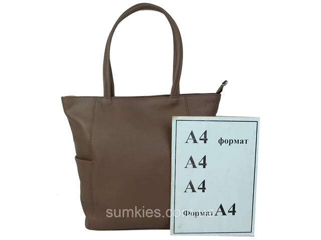 Жіноча шкіряна сумка на двох ручках Borsacomoda, Україна коричнева - Фото 10