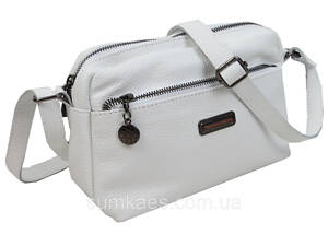 Женская кожаная сумка на плечо Borsacomoda белая