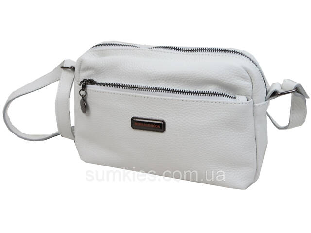 Жіноча шкіряна сумка на плече Borsacomoda біла - Фото 4