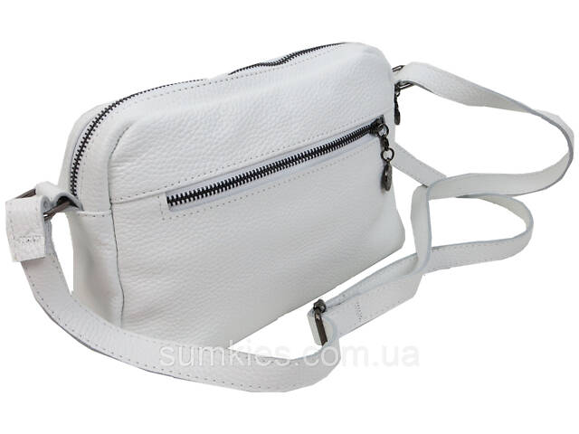 Жіноча шкіряна сумка на плече Borsacomoda біла - Фото 7