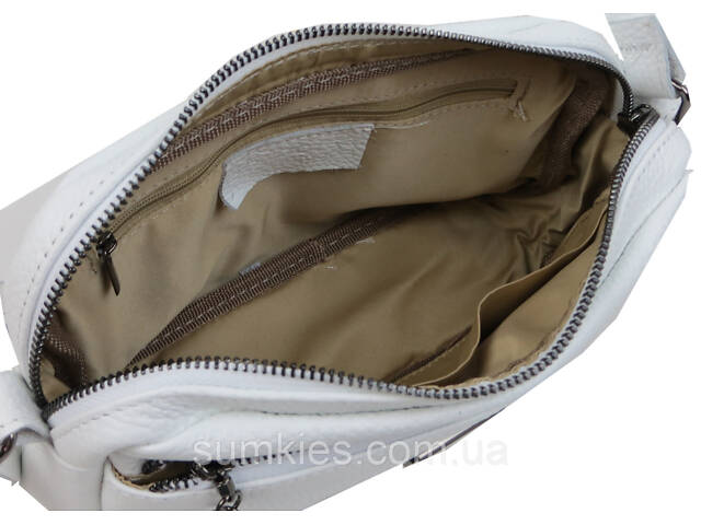 Жіноча шкіряна сумка на плече Borsacomoda біла - Фото 8