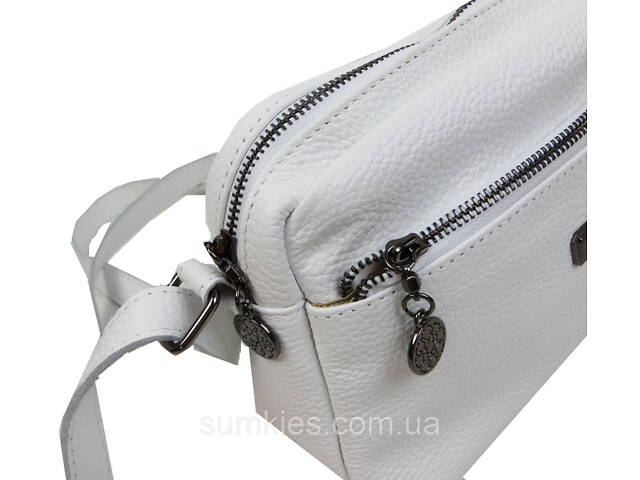 Жіноча шкіряна сумка на плече Borsacomoda біла - Фото 9