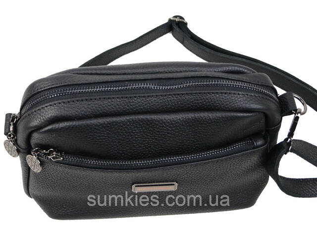 Жіноча шкіряна сумка на плече Borsacomoda чорна - Фото 8