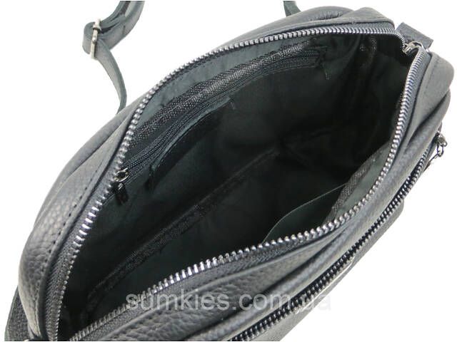 Жіноча шкіряна сумка на плече Borsacomoda чорна - Фото 9