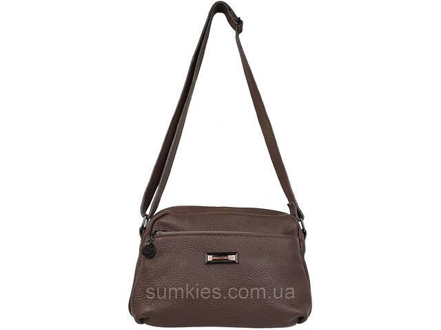 Жіноча шкіряна сумка на плече Borsacomoda коричнева - Фото 2