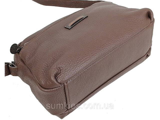 Жіноча шкіряна сумка на плече Borsacomoda коричнева - Фото 4