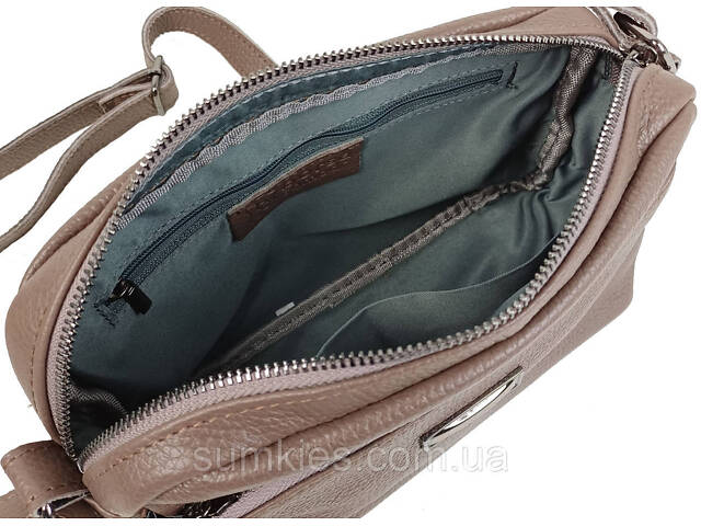 Жіноча шкіряна сумка на плече Borsacomoda коричнева - Фото 8