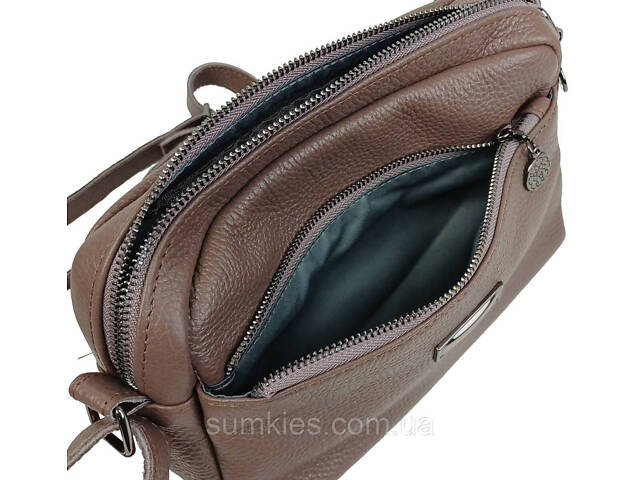 Жіноча шкіряна сумка на плече Borsacomoda коричнева - Фото 9