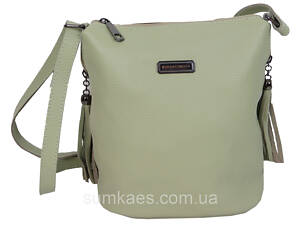 Женская кожаная сумка на плечо Borsacomoda салатовая