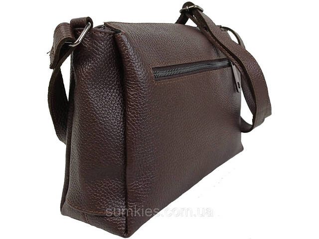 Жіноча шкіряна сумка на плече Borsacomoda темно-коричнева - Фото 5