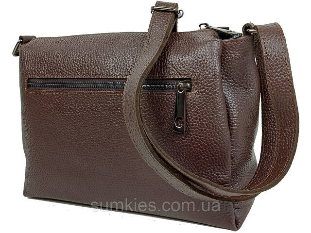 Жіноча шкіряна сумка на плече Borsacomoda темно-коричнева - Фото 8