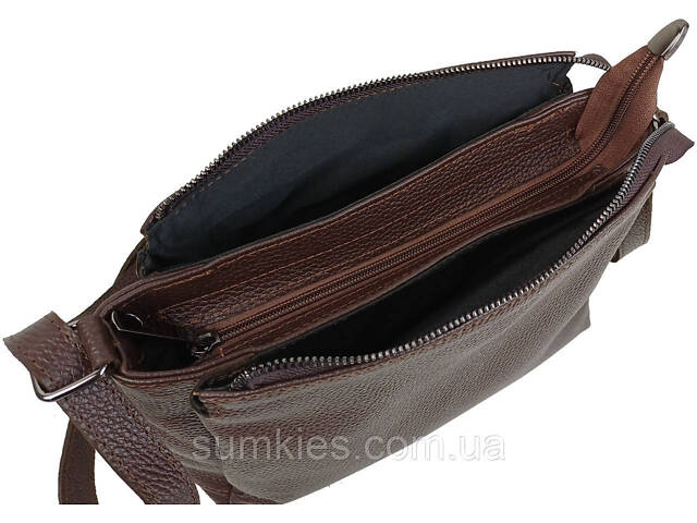 Жіноча шкіряна сумка на плече Borsacomoda темно-коричнева - Фото 9