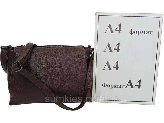 Жіноча шкіряна сумка на плече Borsacomoda темно-коричнева - Фото 10