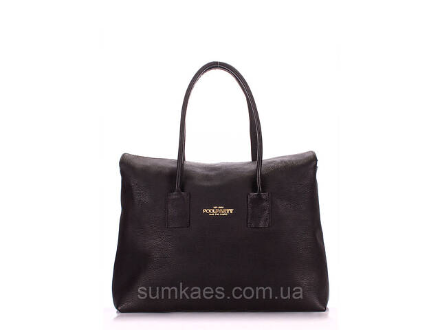 Жіноча шкіряна сумка POOLPARTY Sense чорна - Фото 1