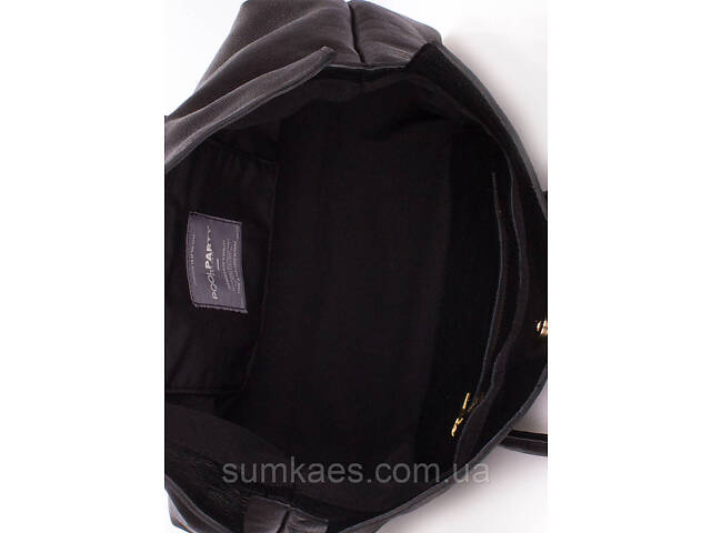 Жіноча шкіряна сумка POOLPARTY Sense чорна - Фото 3