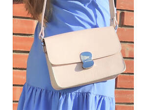 Женская кожаная сумка 'Saffiano' пудра