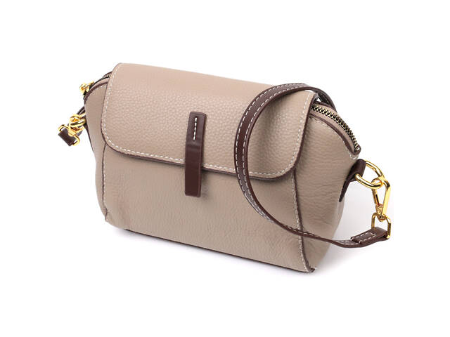 Жіноча компактна сумка з натуральної шкіри Vintage 22267 Бежева - Фото 1