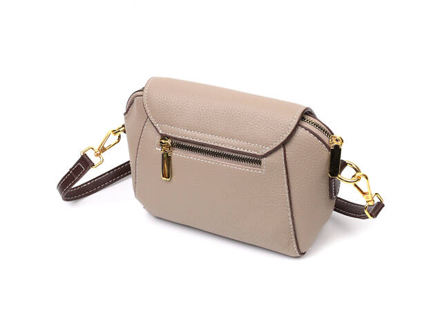 Жіноча компактна сумка з натуральної шкіри Vintage 22267 Бежева - Фото 2