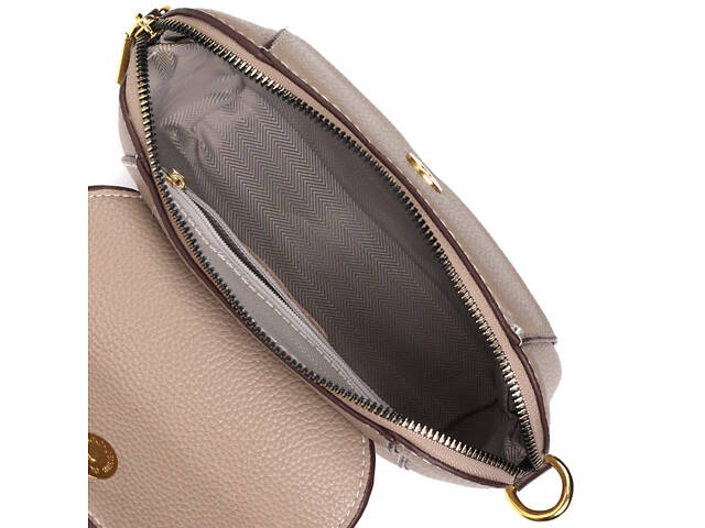 Жіноча компактна сумка з натуральної шкіри Vintage 22267 Бежева - Фото 5