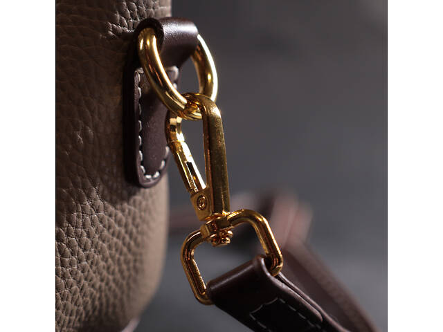 Жіноча компактна сумка з натуральної шкіри Vintage 22267 Бежева - Фото 9