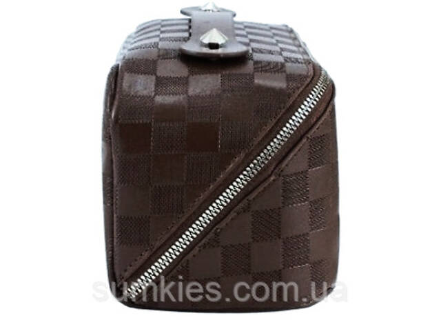 Жіноча косметичка з екошкіри Edibazzar темно-коричнева - Фото 7