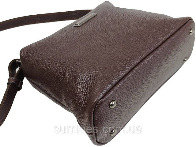 Жіноча наплічна шкіряна сумка Borsacomoda темно-коричнева - Фото 6