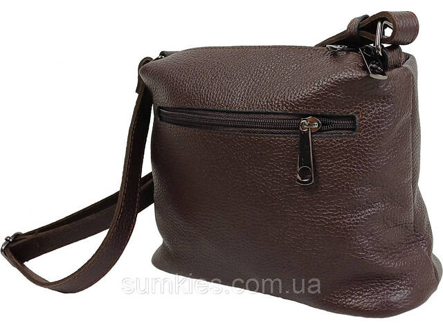 Жіноча наплічна шкіряна сумка Borsacomoda темно-коричнева - Фото 7