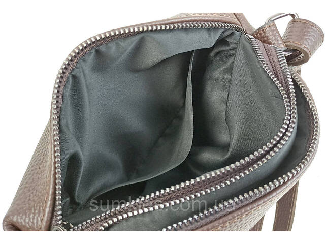 Жіноча наплічна шкіряна сумка Borsacomoda темно-коричнева - Фото 8