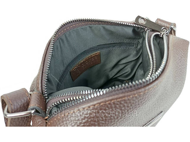 Жіноча наплічна шкіряна сумка Borsacomoda темно-коричнева - Фото 9